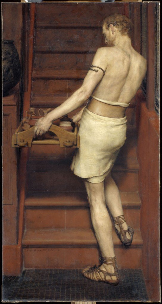 "Alfarero romano", de Lawrence Alma-Tadema, h. 1884- 1910, óleo sobre lienzo, 152 x 80 cm, París, Musée d’Orsay © RMN-Grand Palais (musée d'Orsay) / Hervé Lewandowski.