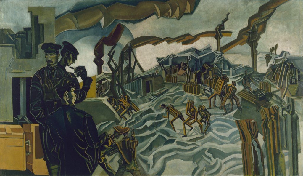 "Una batería bombardeada", por Percy Wyndham Lewis, 1919, óleo sobre lienzo © IWM ART. 