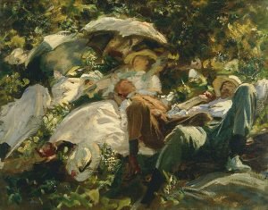 Grupo con parasoles, por John Singer Sargent, h. 1904-05.