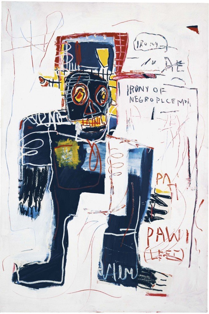 La ironía de un policía negro (Irony of a Negro Policeman ), 1981, por Jean Michel Basquiat. Acrílico y crayón sobre lienzo. © Estate of Jean-Michel Basquiat. Licensed by Artestar, New York.