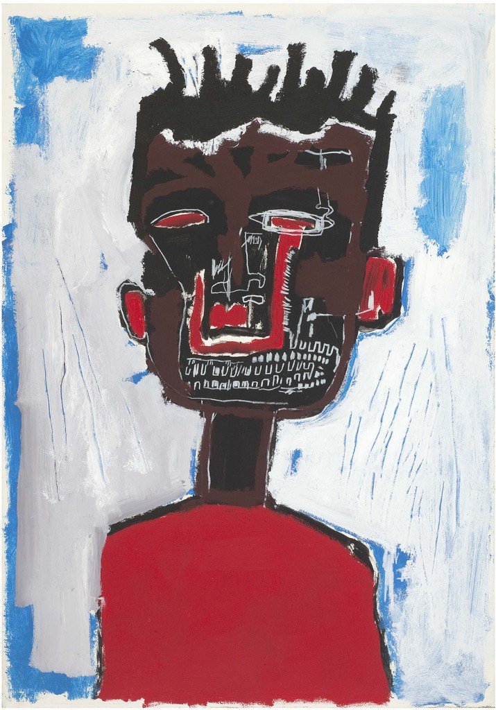 Autorretrato (Self-Portrait), 1984, por Jean Michel Basquiat. Acrílico y barra de óleo sobre papel, montado sobre lienzo. © Estate of Jean-Michel Basquiat. Licensed by Artestar, New York.