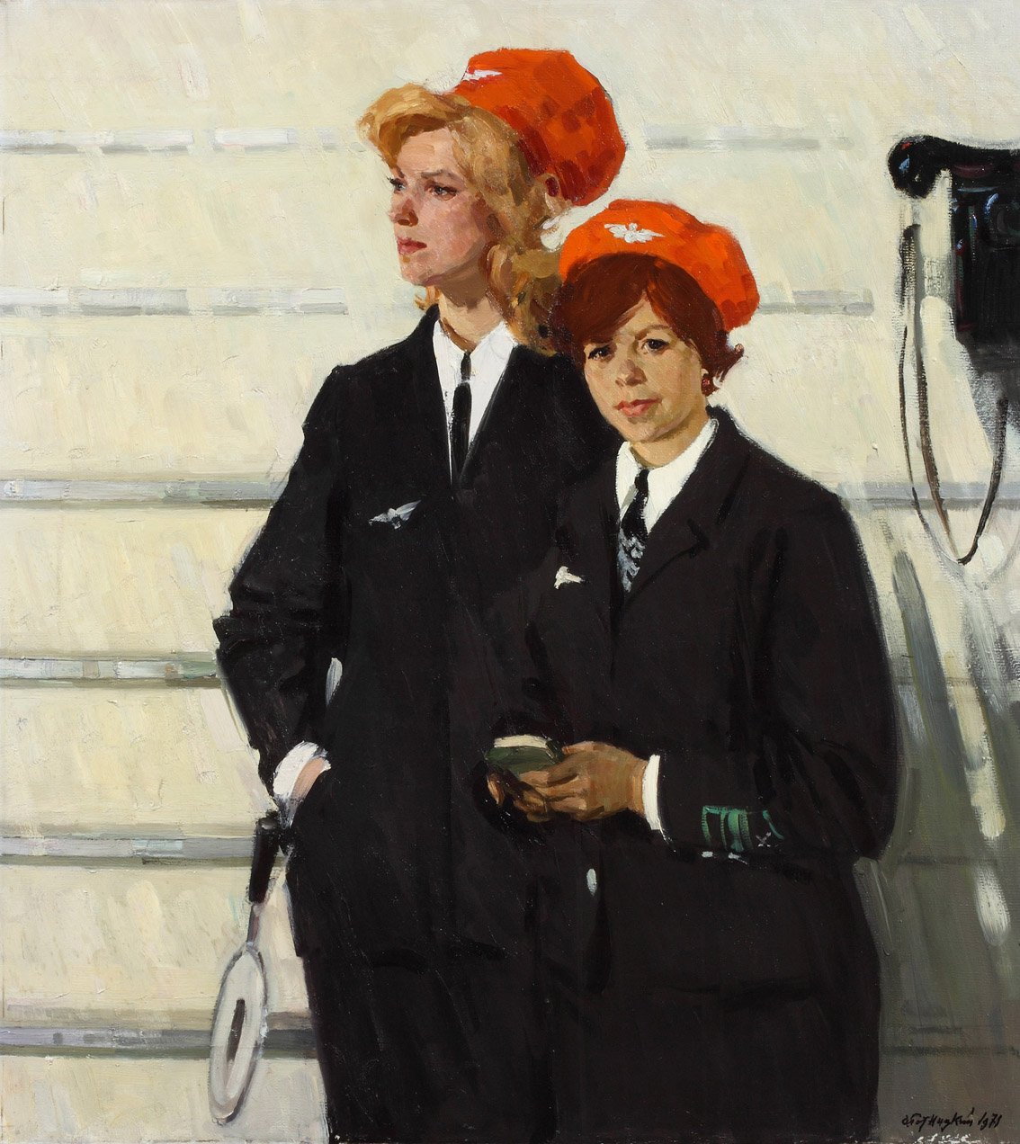 Las empleadas de metro Nadezhda Alekseeva Faina y Tjaguševa, de Semen A. Rotnitsky, 1971-72, óleo sobre lienzo, 115 x 106 cm.