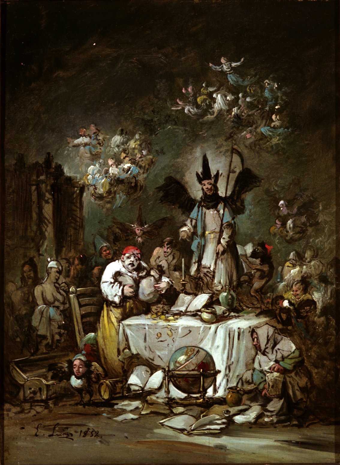 Capricho alegórico: la avaricia, de Eugenio Lucas Velázquez, 1852, óleo sobre tabla © Museo Lázaro Galdiano, Madrid.