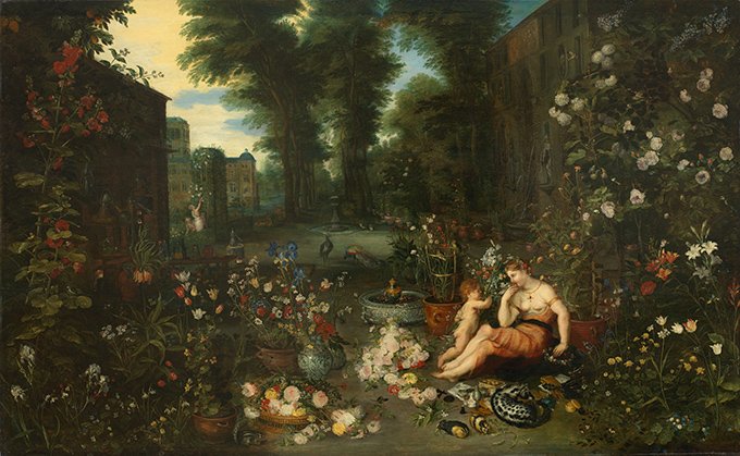 Los cinco sentidos: el gusto, por Jan Brueghel el Joven, h. 1625, óleo sobre tabla. Colección Familia de Paul G. Allen. 