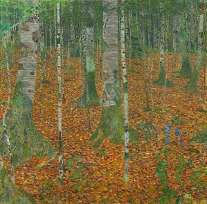 Bosque de abedules, por Gustav Klimt, 1903, óleo sobre lienzo. Colección Familia de Paul G. Allen. 