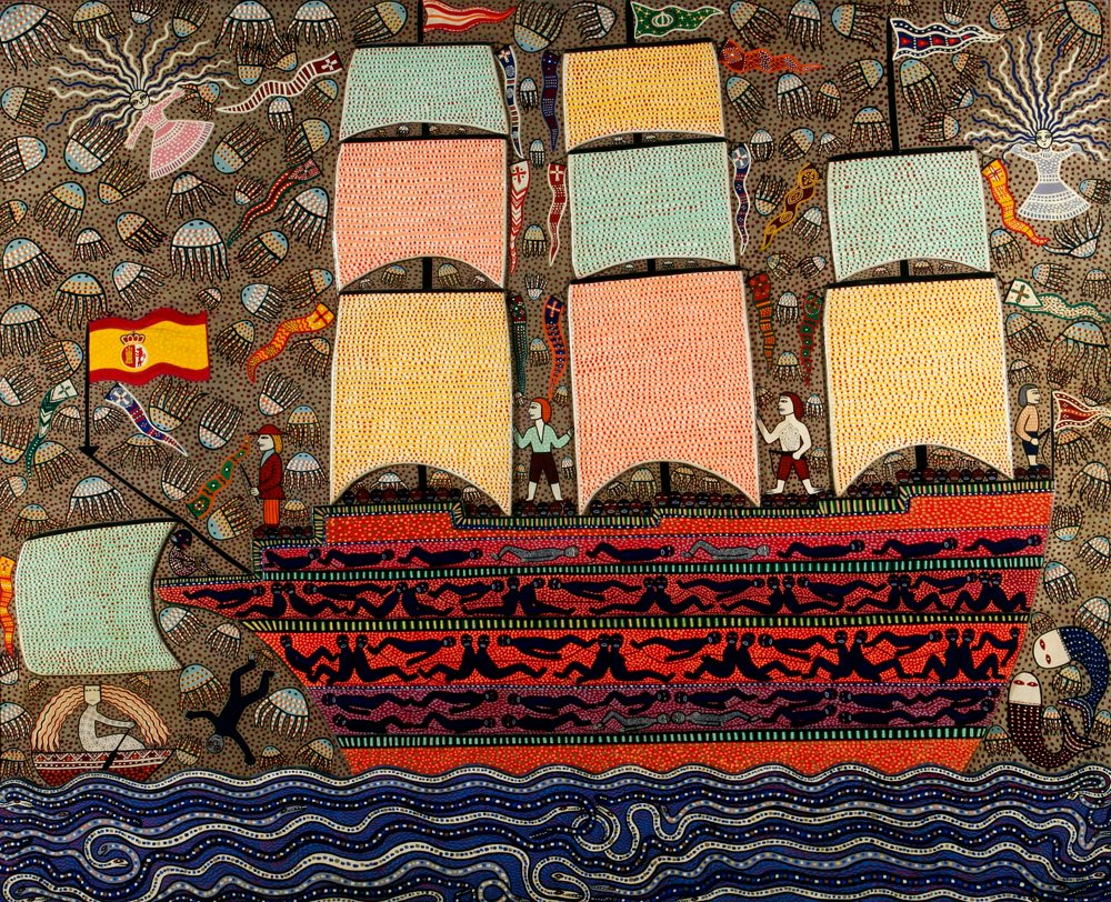 Barco negrero, serigrafía, 61 x 76 cm, 2011.