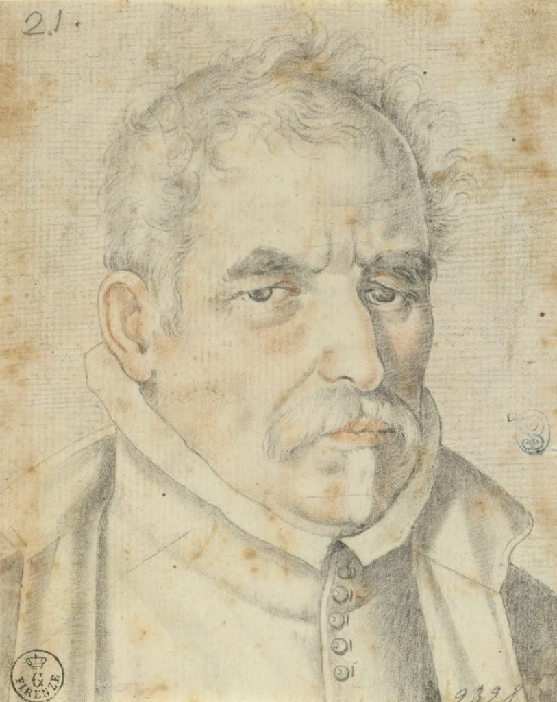 Francisco Pacheco (Sanlúcar de Barrameda, Cádiz, 1564-Sevilla, 1644), "Retrato de Pablo de Céspedes", h. 1600, lápiz negro y sanguina sobre papel verjurado.