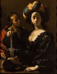 udith con la cabeza de Holofernes, por Francesco Cairo (apx. 1633–37).