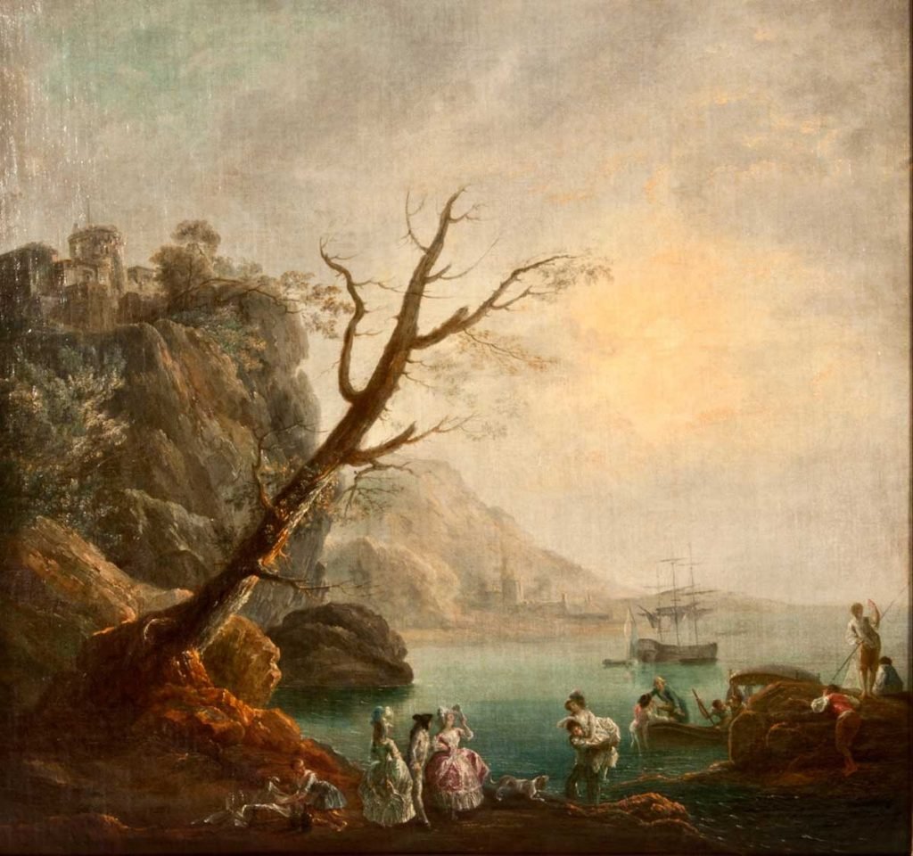 Marina con figuras (la playa de Peñota en Santurce), por Luis Paret, h. 1784-86, Museo Cerralbo